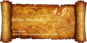 Albu Jonatán névjegykártya